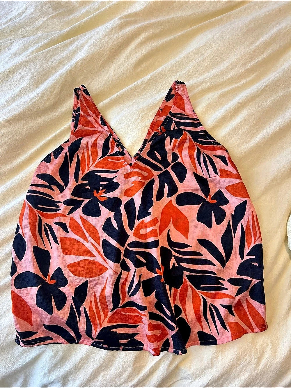 Floral tank in Pink & Black